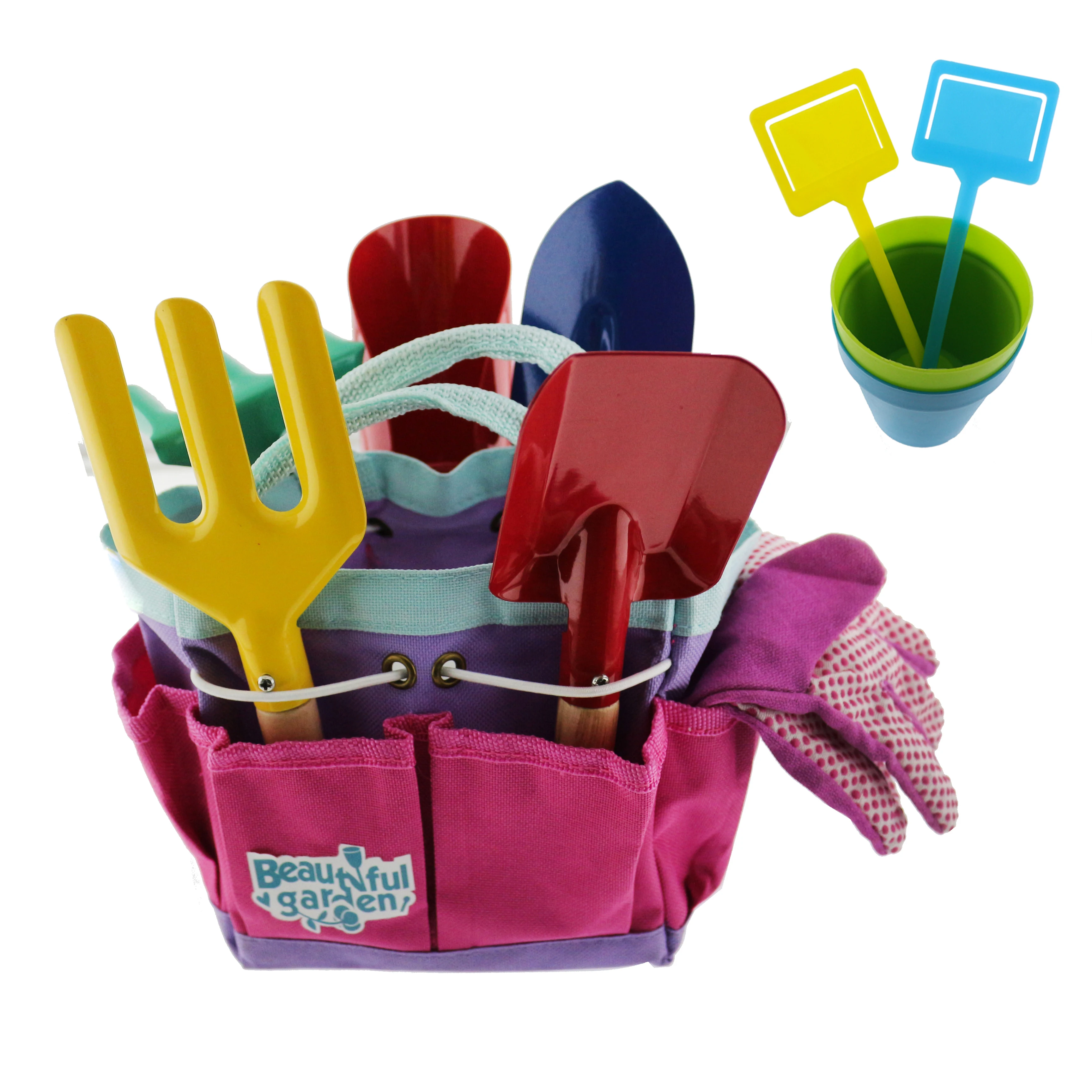 Hot selling 11pcs Garden Plastic Plant Shovel Rake Yard Mini Hand Garden child tool Sets For Kids