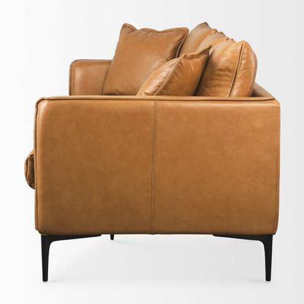 Lake Como Tan Leather Sofa