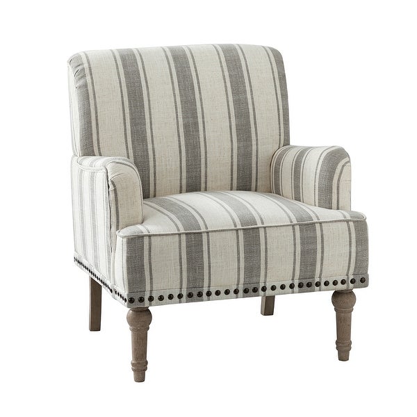 Geltrude Upholstered Farmhouse Nailheads Arm Chair with Spindle Legs by HULALA HOME