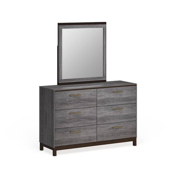 Furniture of America Fika Rustic Grey 2-piece Dresser and Mirror Set - - 21906771