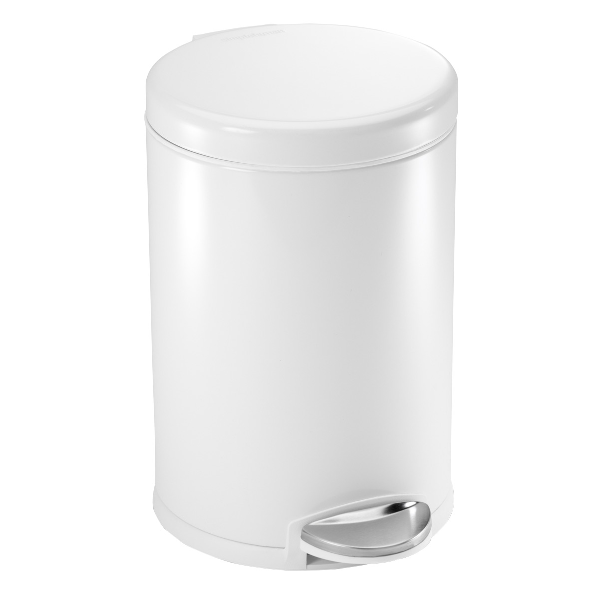 simplehuman White 12 gal Round Step Trash Can