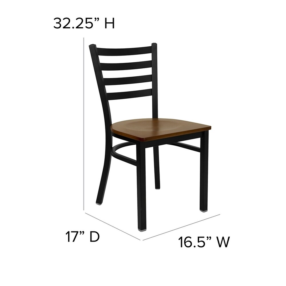 Ladder Back Metal Restaurant Chair   16.5\