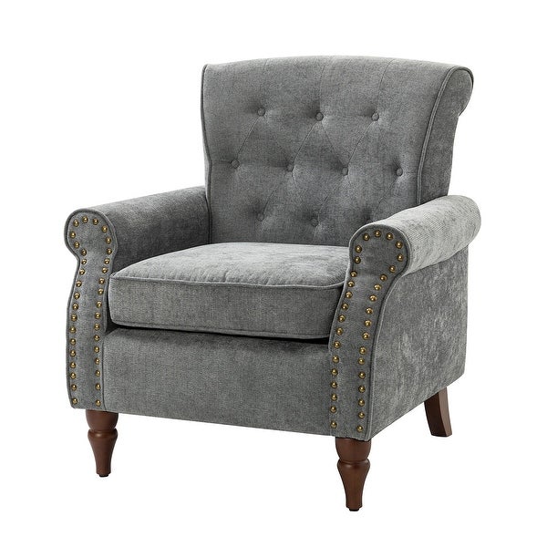 Indiges Transitional Comfy Nailhead Accent Arm Chair with Tufted Back by HULALA HOME