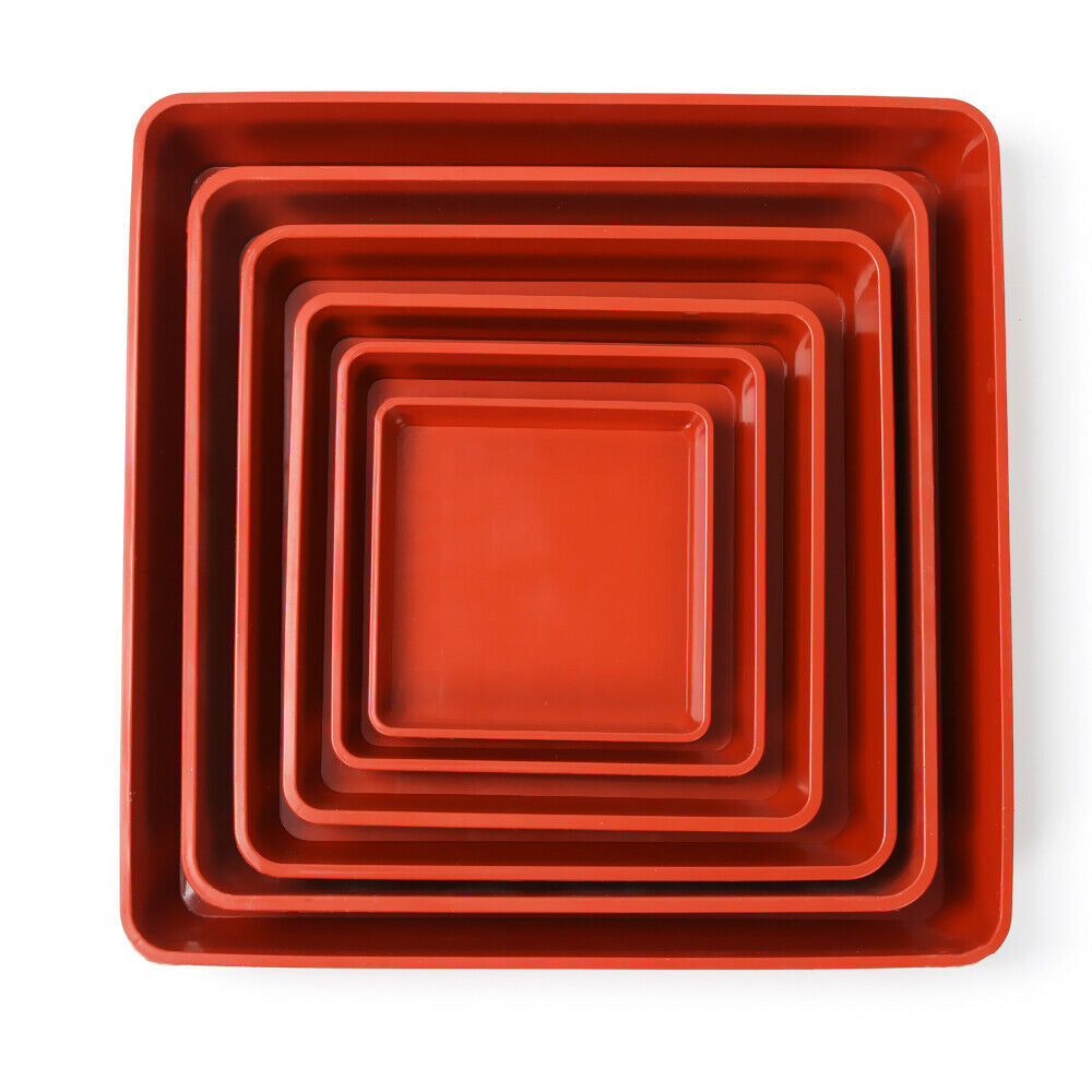 Deformation-resistant Indoor Home Outdoor Square Garden Supplies Planter Tray Drip Tray Flower Pot Tray RED 18 X 18CM