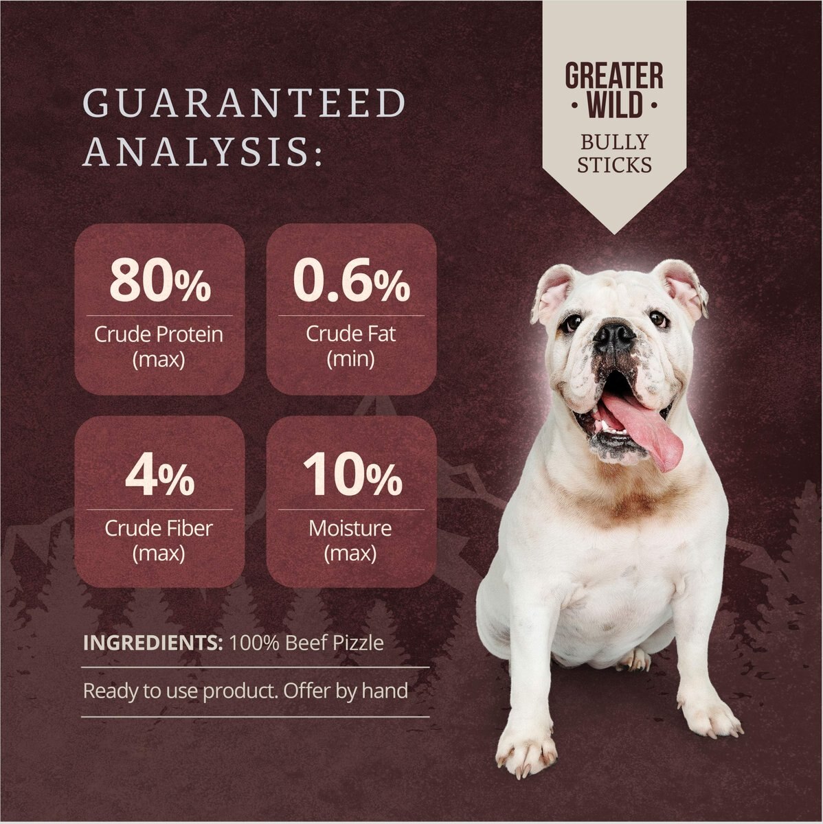 Greater Wild 6-in Whole Bully Sticks Dog Treats