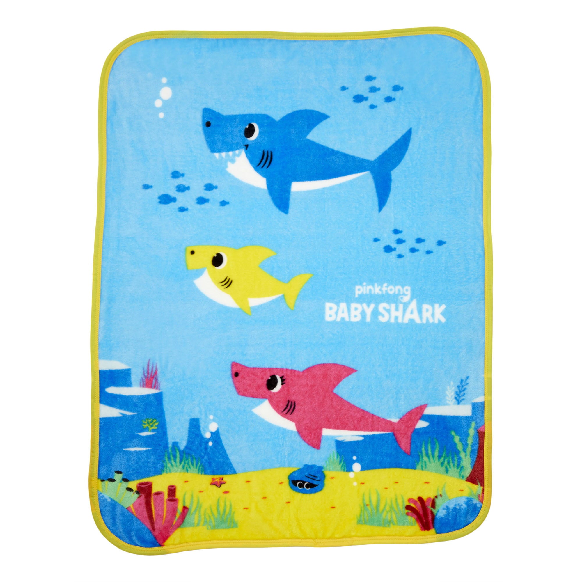 Baby Shark Kids Silky Soft Plush Throw Blanket， 40 x 50， Blue， Nickelodeon