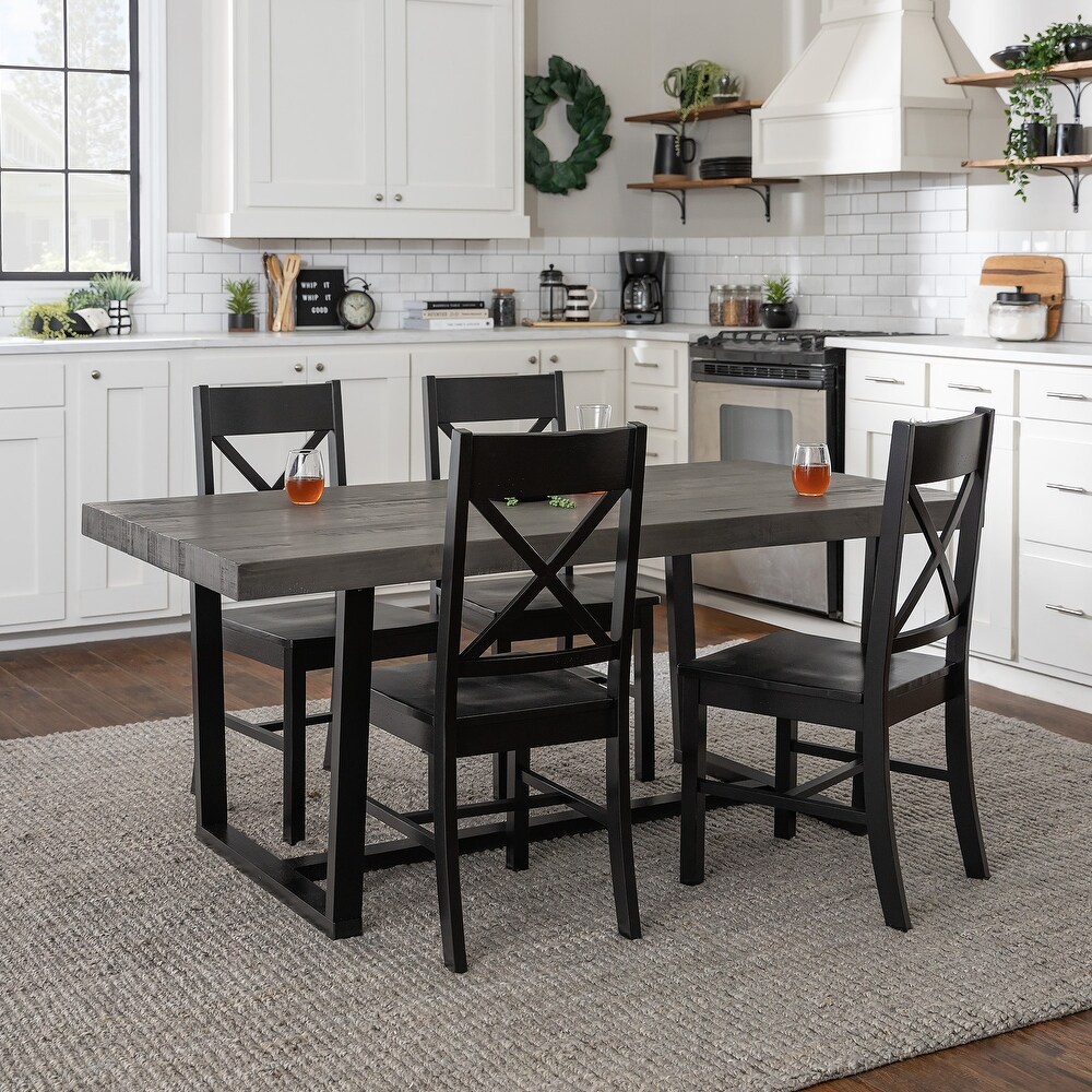 Middlebrook Solid Wood 5 Piece Dining Set with X Back Chairs