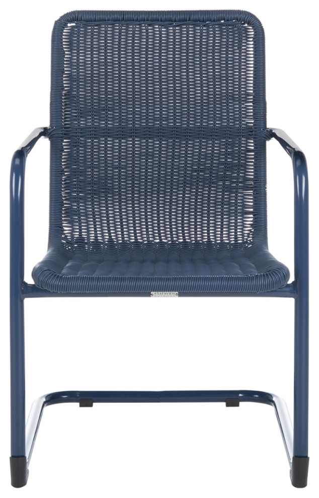 Safavieh Outdoor Hutton Chair Navy   Contemporary   Outdoor Dining Chairs   by Safavieh  Houzz