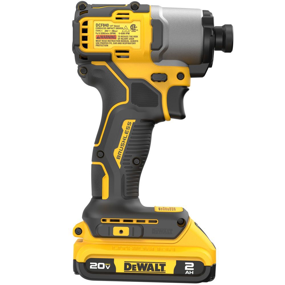 DEWALT 20V MAX Brushless Cordless 1/4 in Impact Driver Kit DCF840D1 from DEWALT