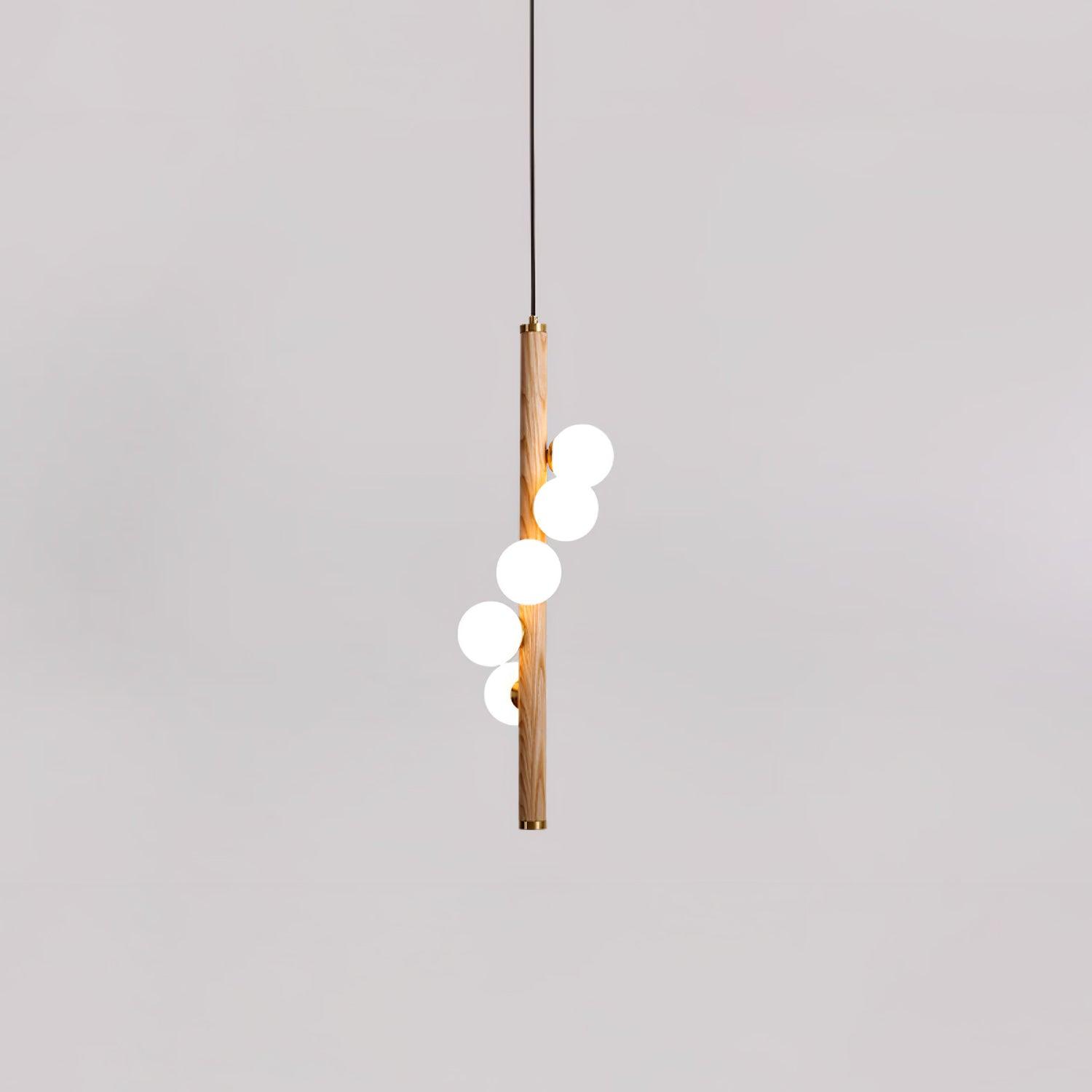 Vertical Orb Timber Pendant Lamp