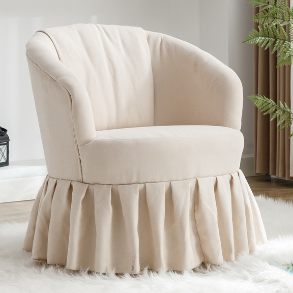 Linen Fabric Accent Swivel Chair Auditorium Chair ...