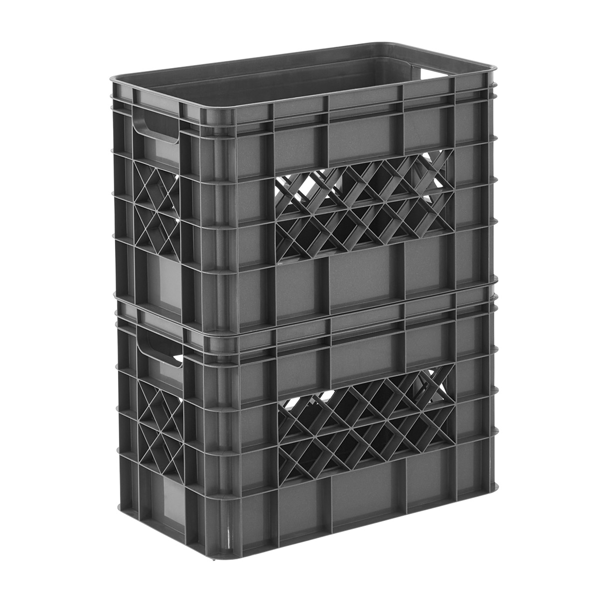 Grey Modular Stackable Crates