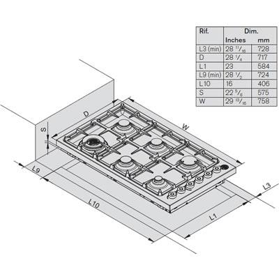 Bertazzoni 30-inch Built-In Gas Cooktop DB36600X