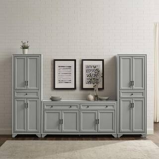 CROSLEY FURNITURE Tara Gray Sideboard Set with Pantries KF33012GY