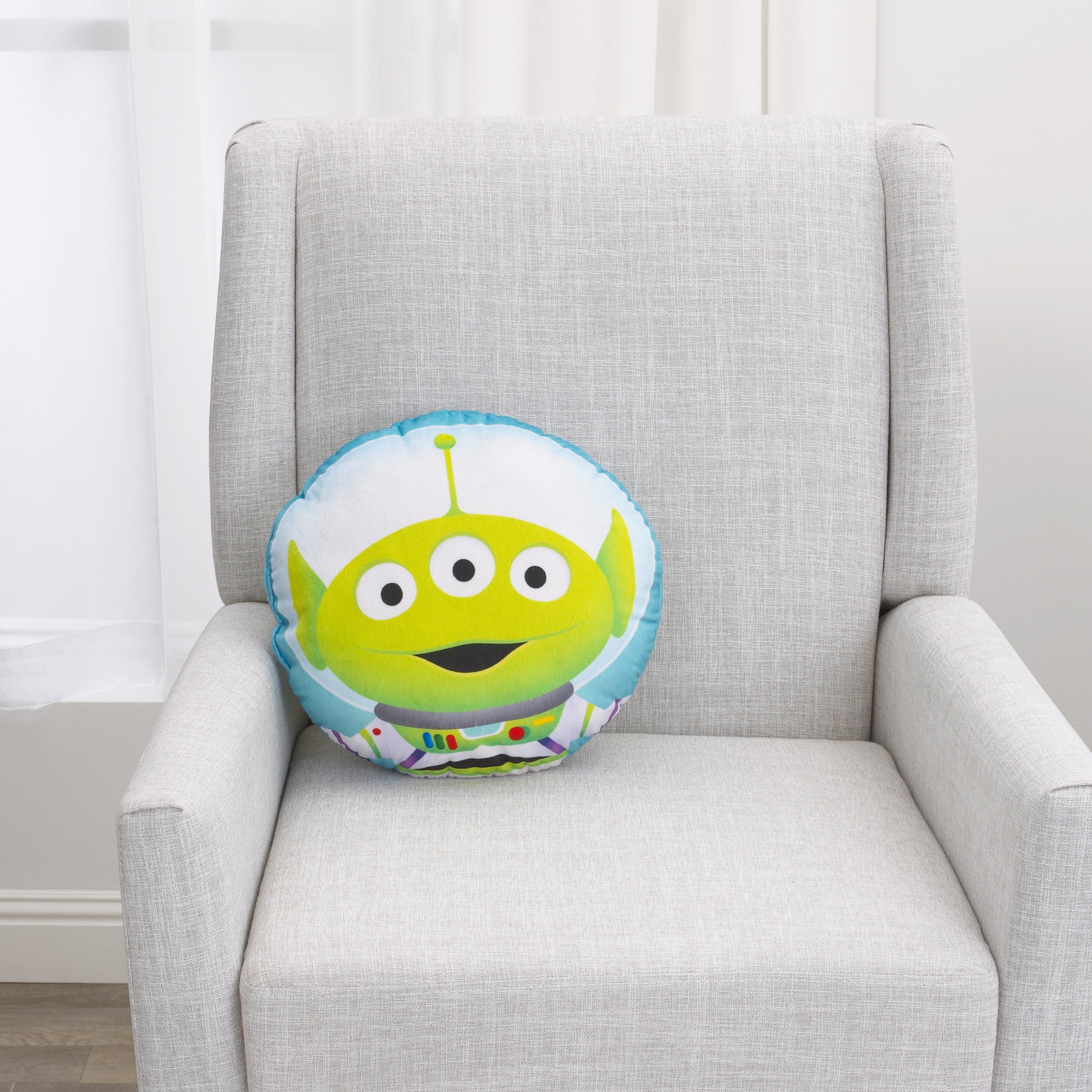 Disney Toy Story 4 Alien Round Decorative Shaped Pillow, Green, Toddler Pillow