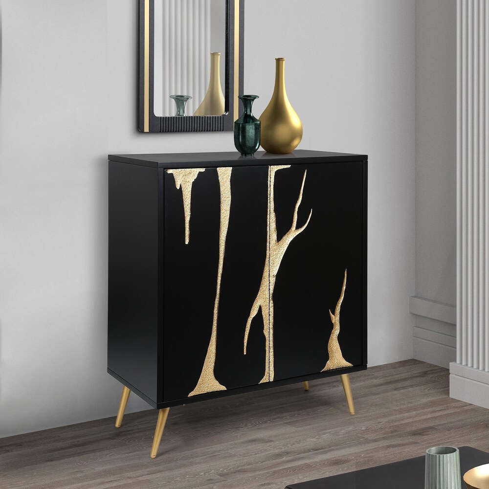 Modern Accent Sideboard Cabinet 2 Doors Storage Dining Room Buffets Media Console Credenza Living room