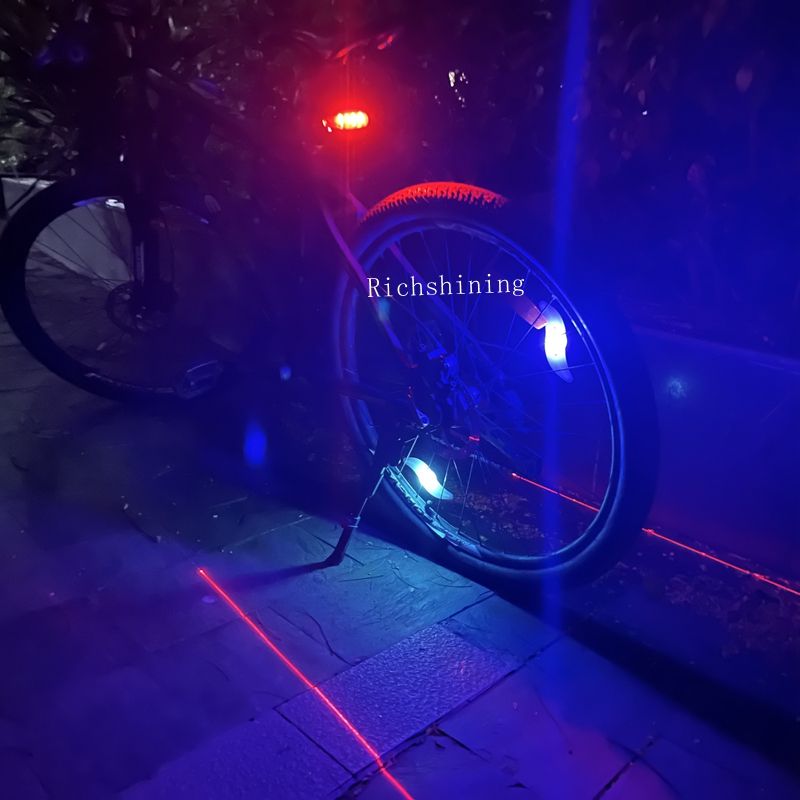 2pcs AAA Battery Plastic Material Cycling Rear Light With Parallel Laser Light Different Flashing Modes For Mtb Road Bike