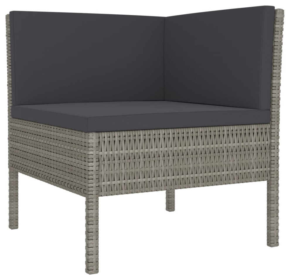 vidaXL Patio Lounge Set with Cushions 8 Pieces Poly Rattan Black Seat Yard   Tropical   Outdoor Sofas   by vidaXL LLC  Houzz