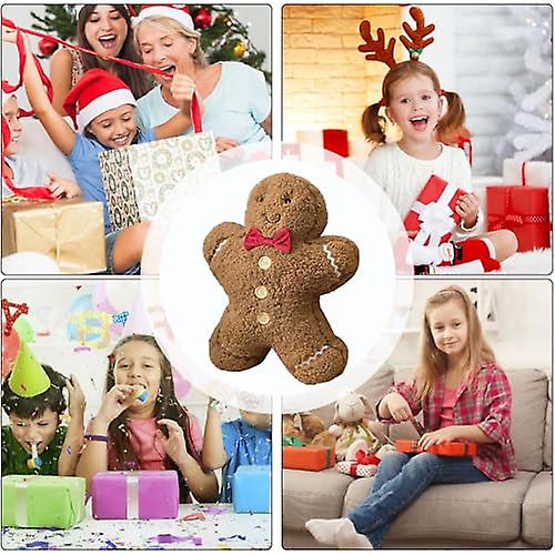 Christmas Gingerbread Man Pillow - Cute and Adorable Christmas Shaped Plush Pillow Stuffed Animal，Bi