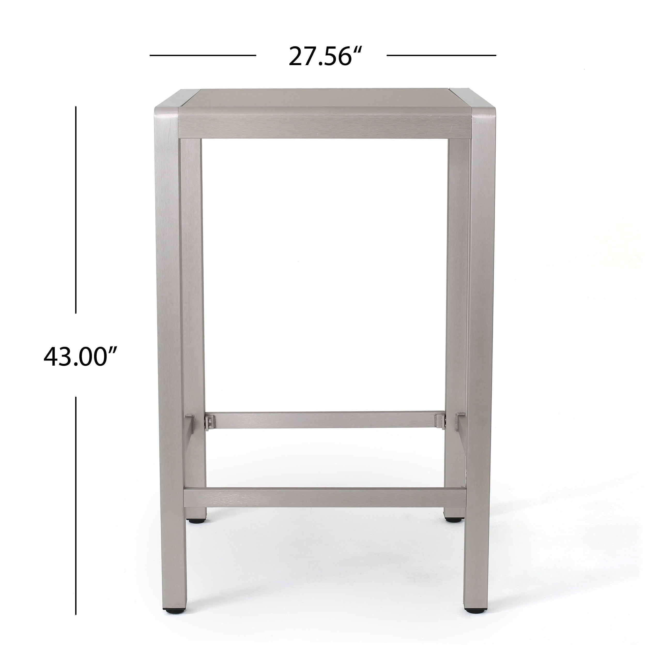 Capral Outdoor Grey Alumnimum Bar Table with Glass Top