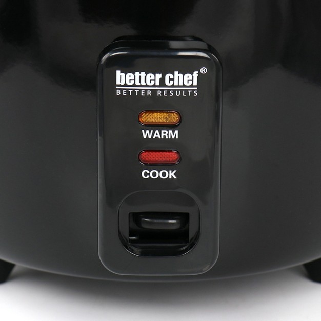 Better Chef 8 Cup Automatic Rice Cooker In Black With Rice Paddle And Measuring Cup