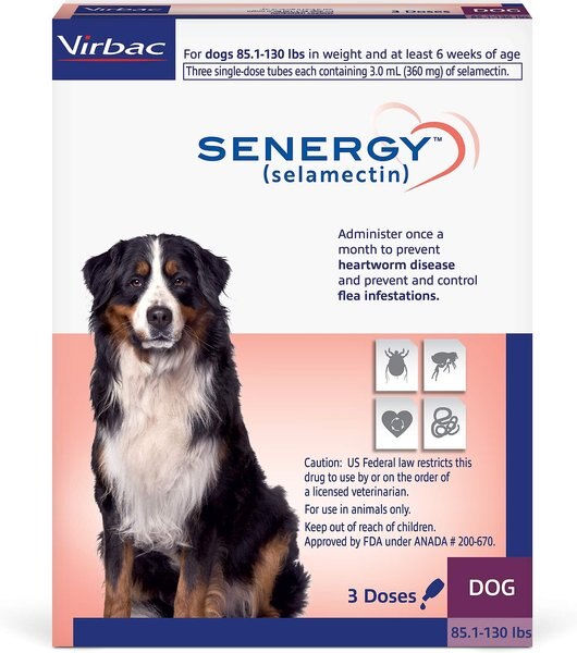 Senergy Topical Solution for Dogs， 85.1-130 lbs， (Plum Box)