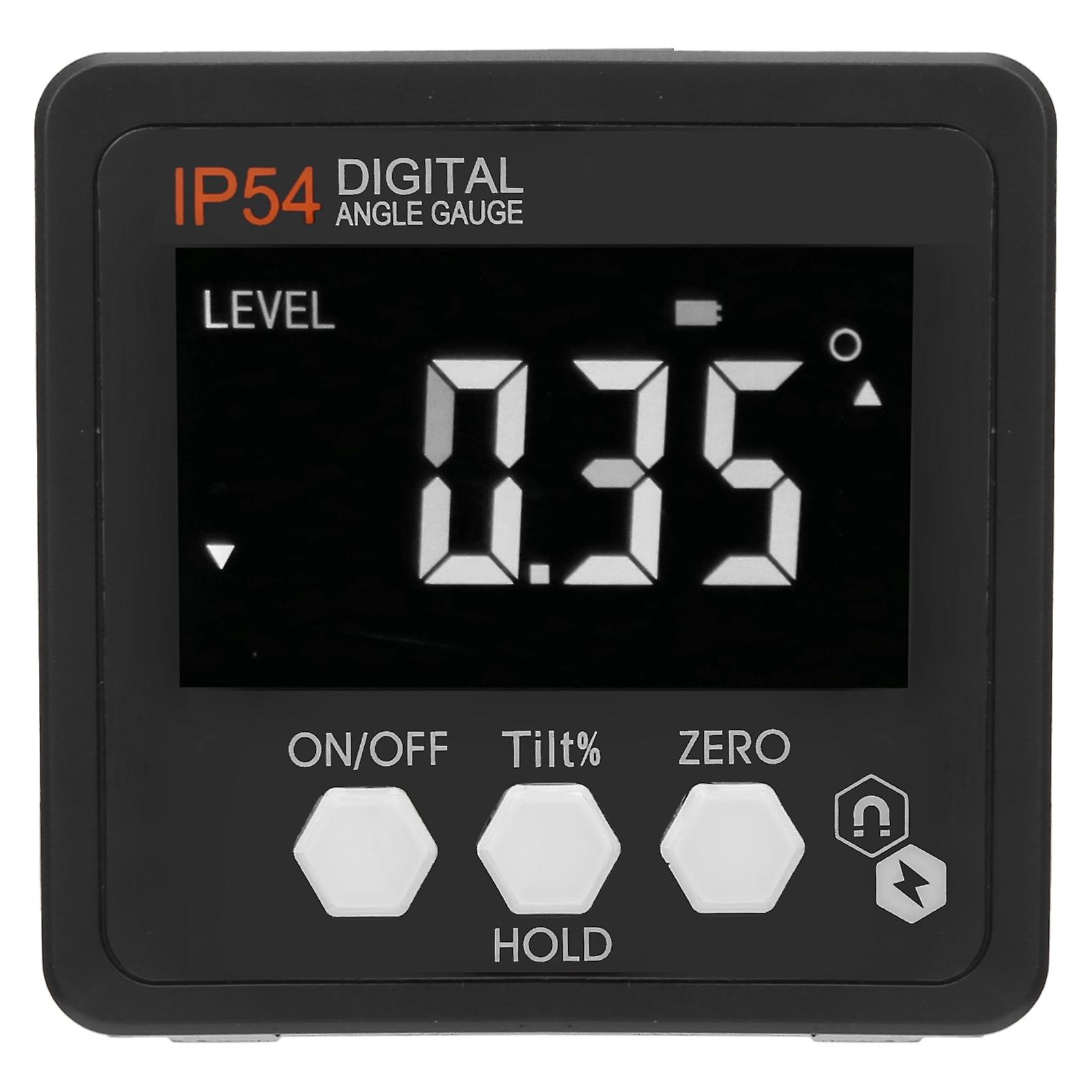 Digital Angle Gauge Lcd Protractor Inclinometer Inclination Box 4x90 Ip54 White On Black