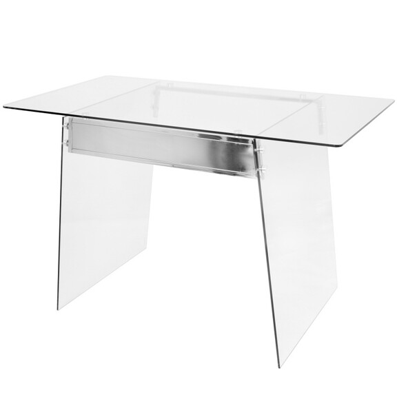 Glacier Contemporary Desk in Clear and Chrome by L...