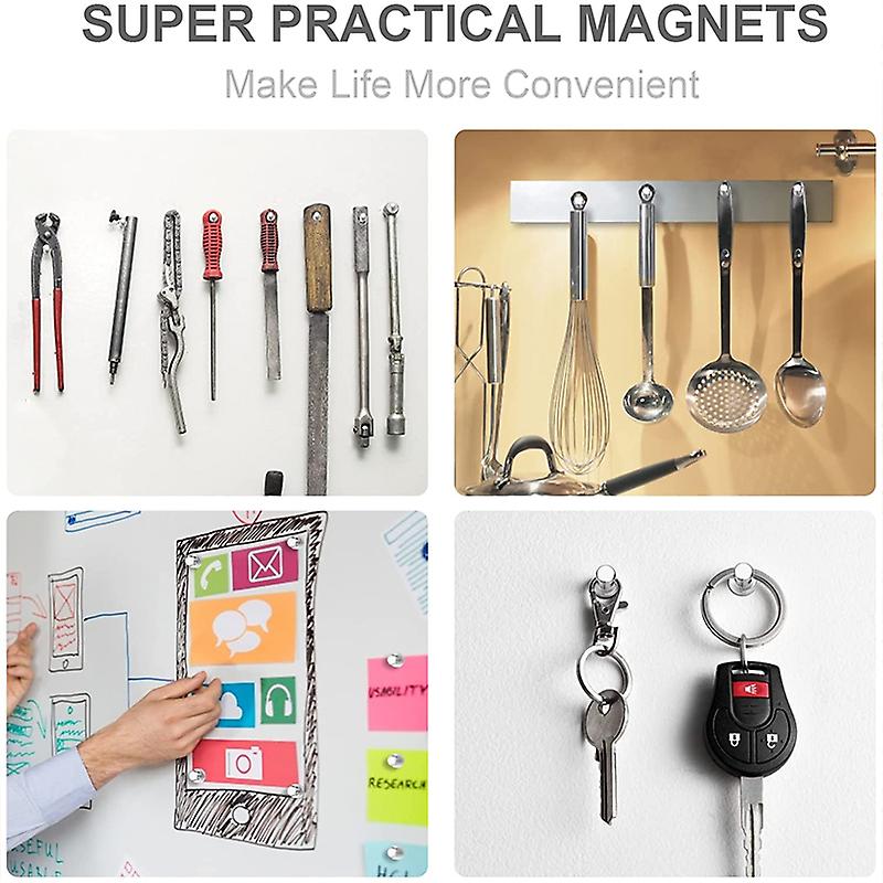 10pcs N35 Strong Magnet Pushpins Electroplate Antirust Magnetic Push For Office Household Book Painting Drawing No Trace Fixed