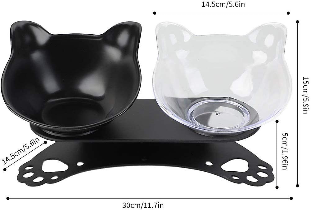 Cat Bowl， Double Bowls For Cats With Raised Stand， Non-slip Cat Bowl， Double Bowl For Small Dogs And Cats