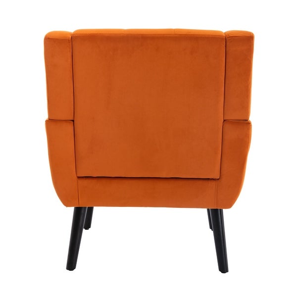 Velvet Upholstered Low Accent Chair Living Room Chair