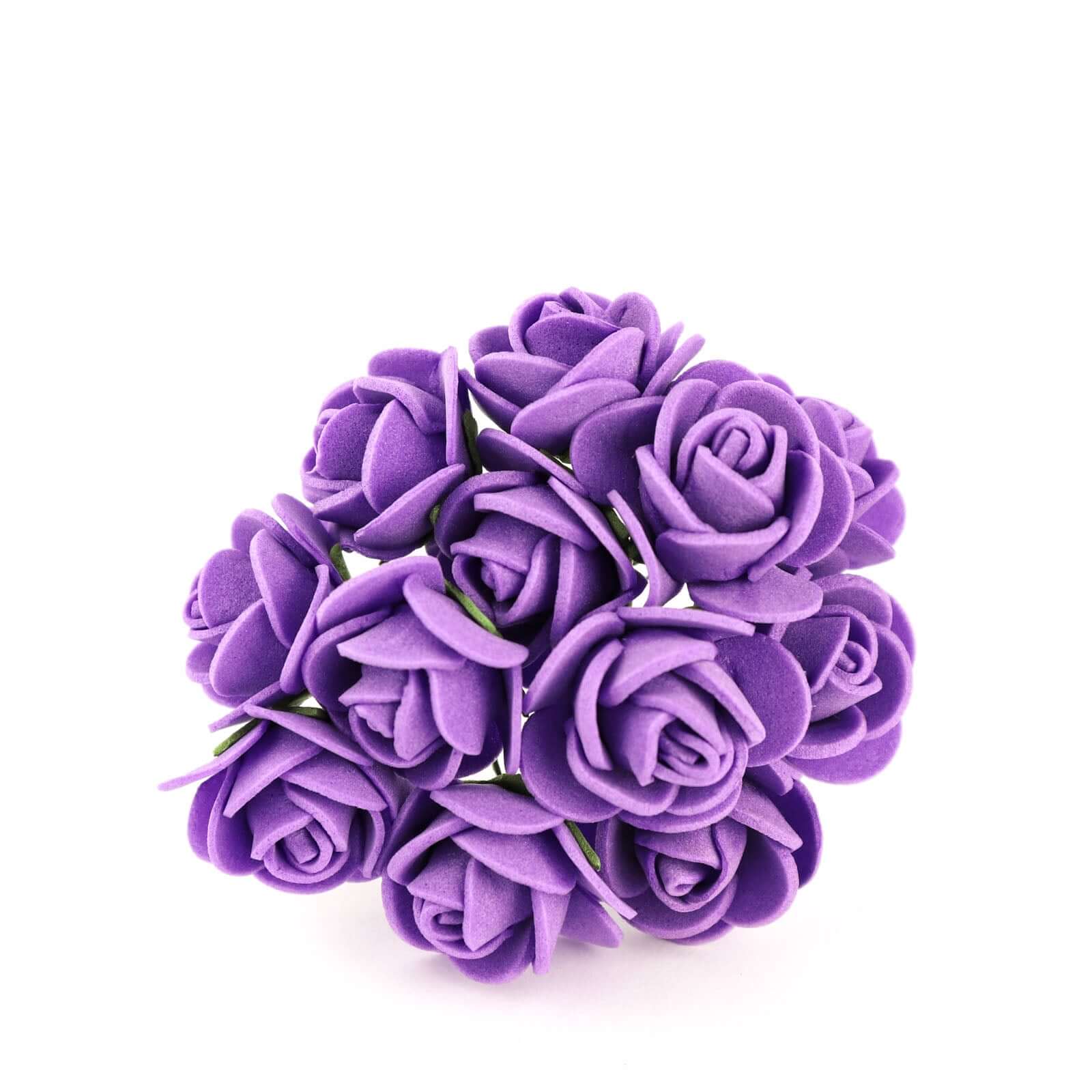 48 Roses Purple Real Touch Artificial DIY Foam Rose Flowers With Stem, Craft Rose Buds 1