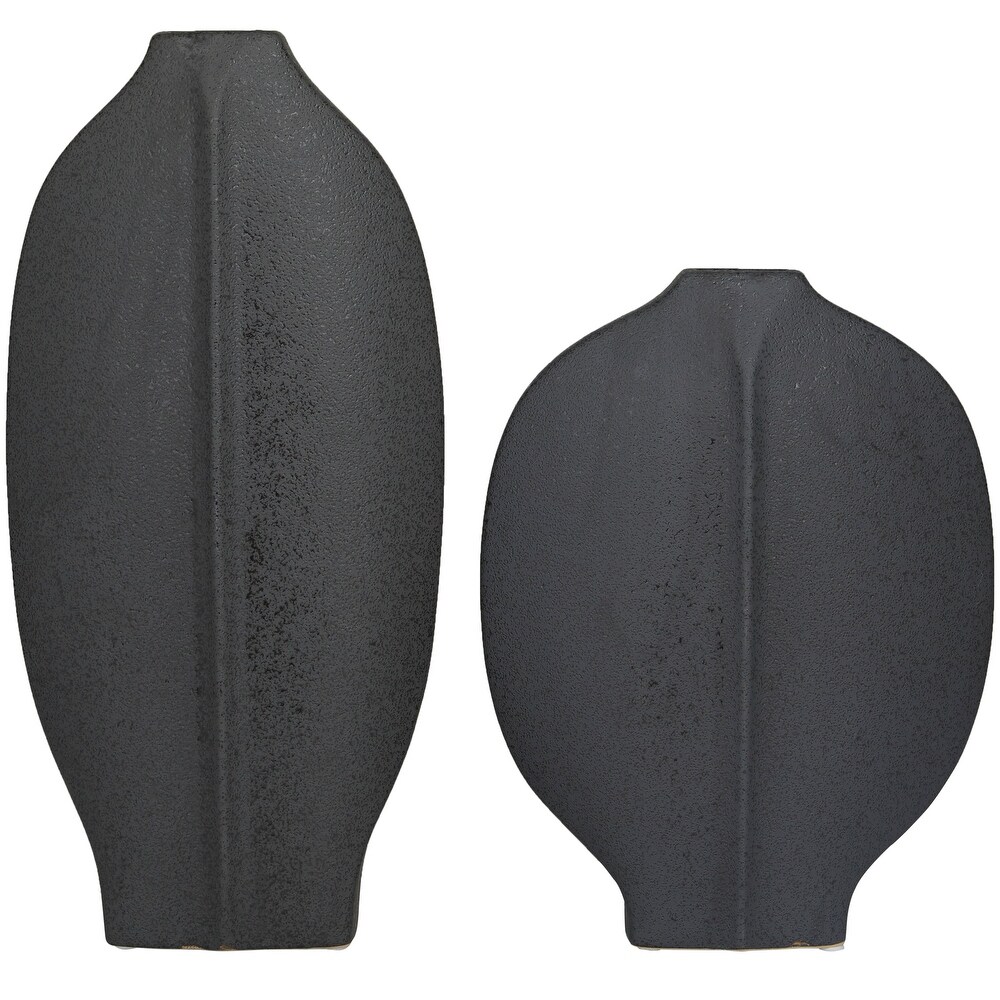 CosmoLiving by Cosmopolitan Ceramic Textured Vase (Set of 2)