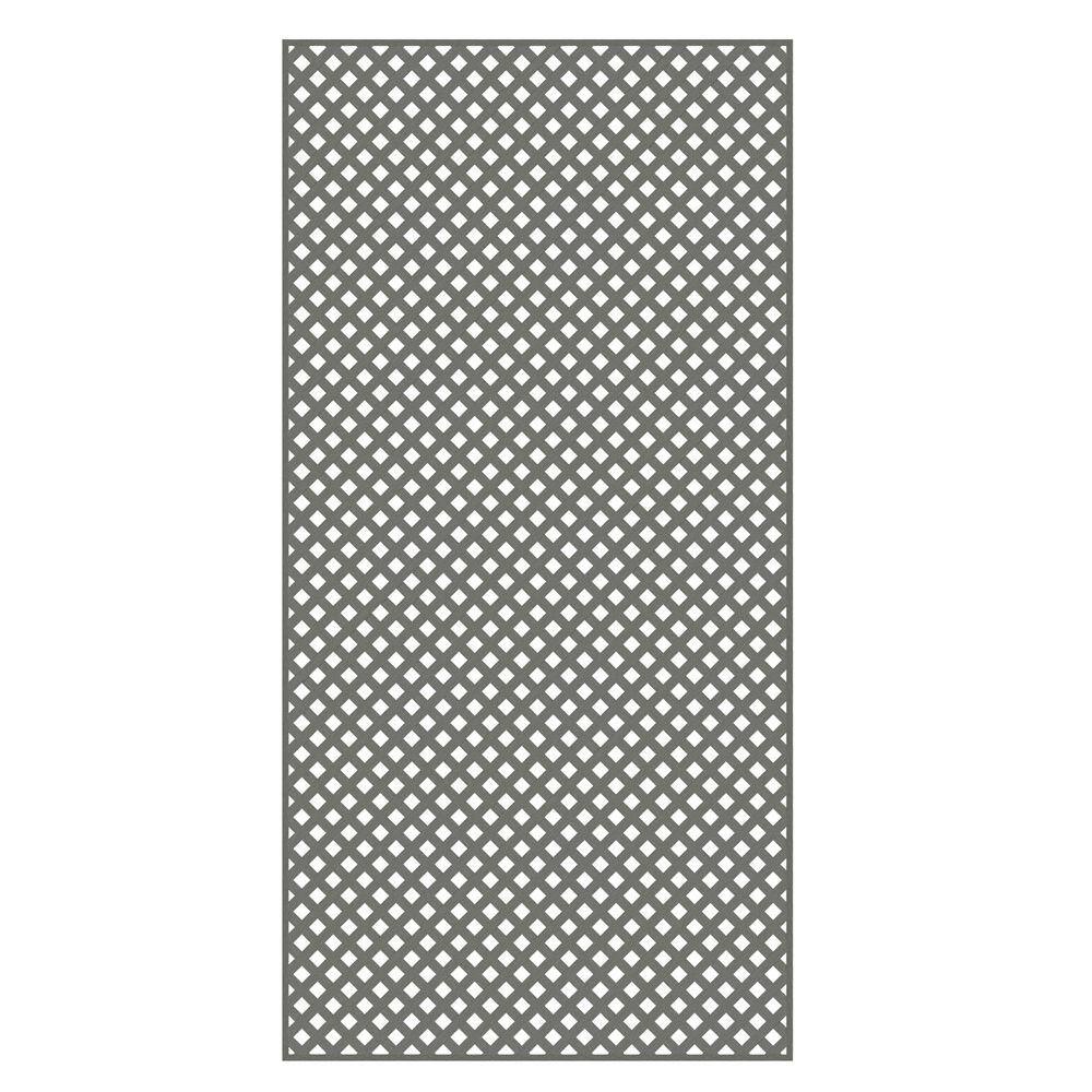 Barrette Outdoor Living 4 ft. x 8 ft. Nantucket Gray Privacy Diamond Vinyl Lattice - Framed 73004143