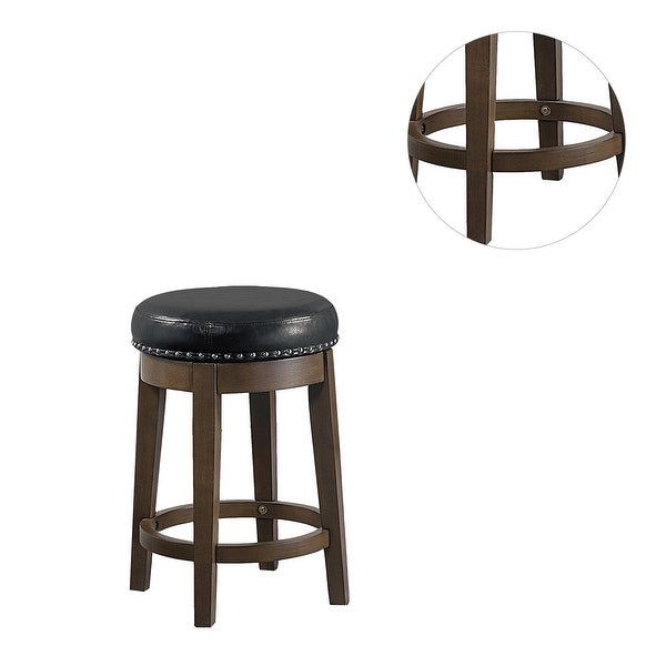 Set of 2 24 -inches PU Swivel Stool