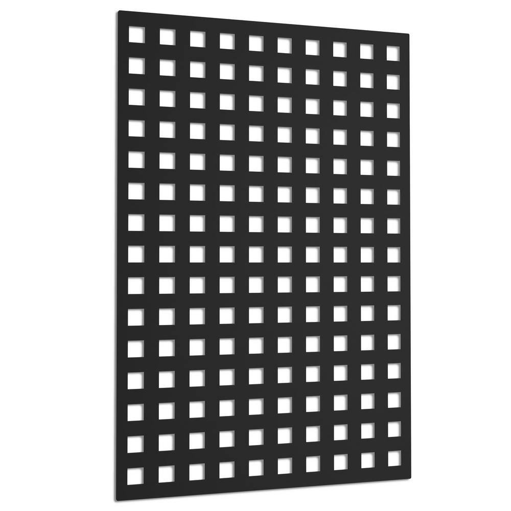 Acurio Latticeworks Square 4 ft. x 32 in. Black Vinyl Decorative Screen Panel 4832PVCBK-SQR