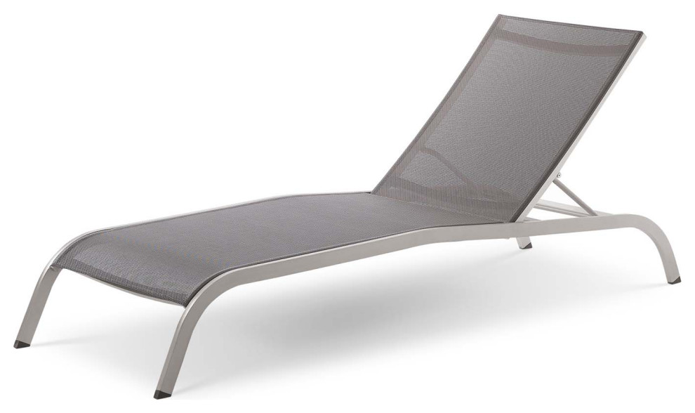 Lounge Chair Chaise  Set of 2  Aluminum  Metal  Black  Modern  Outdoor Patio   Contemporary   Outdoor Chaise Lounges   by House Bound  Houzz