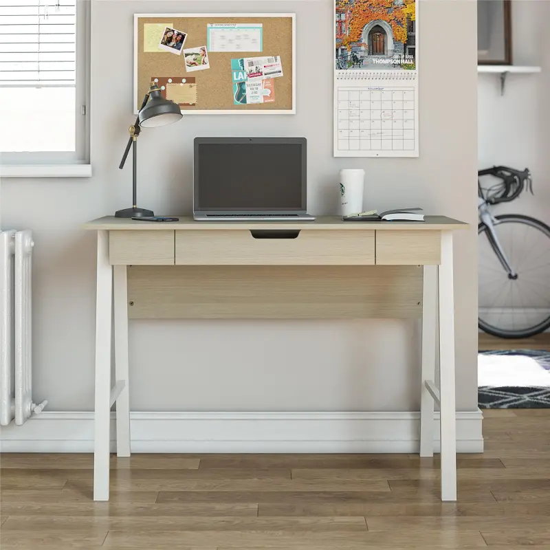 Oxford Pale Oak Computer Desk with Drawer