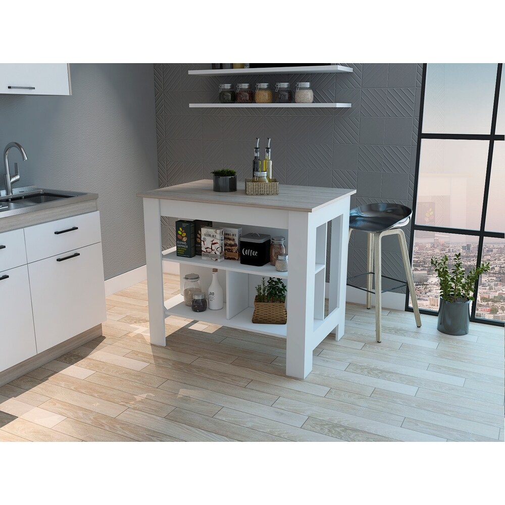 FM Furniture Brooklyn Antibacterial Surface Kitchen Island