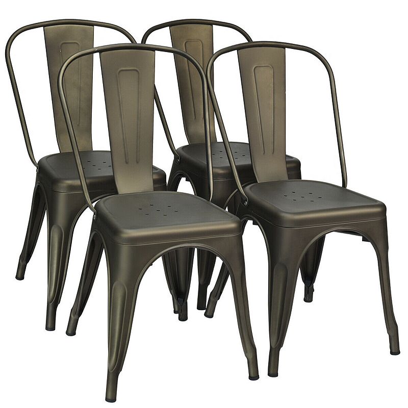 18 Inch Set of 4 Dining Chair with Stackable Design