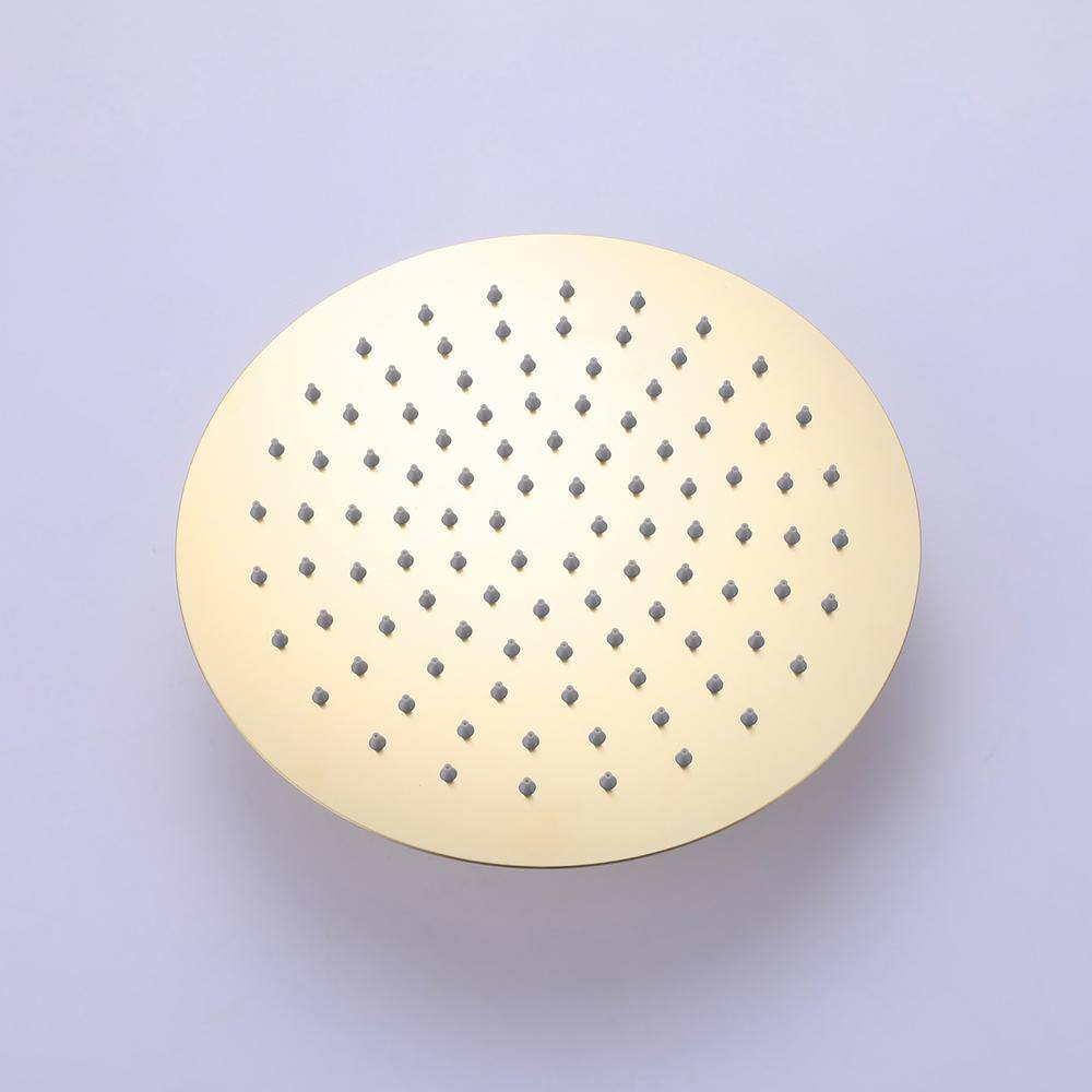 matrix decor 1-Spray Round Wall Bar Shower Kit with Hand Shower in Brushed Gold MD-RCS81010BG