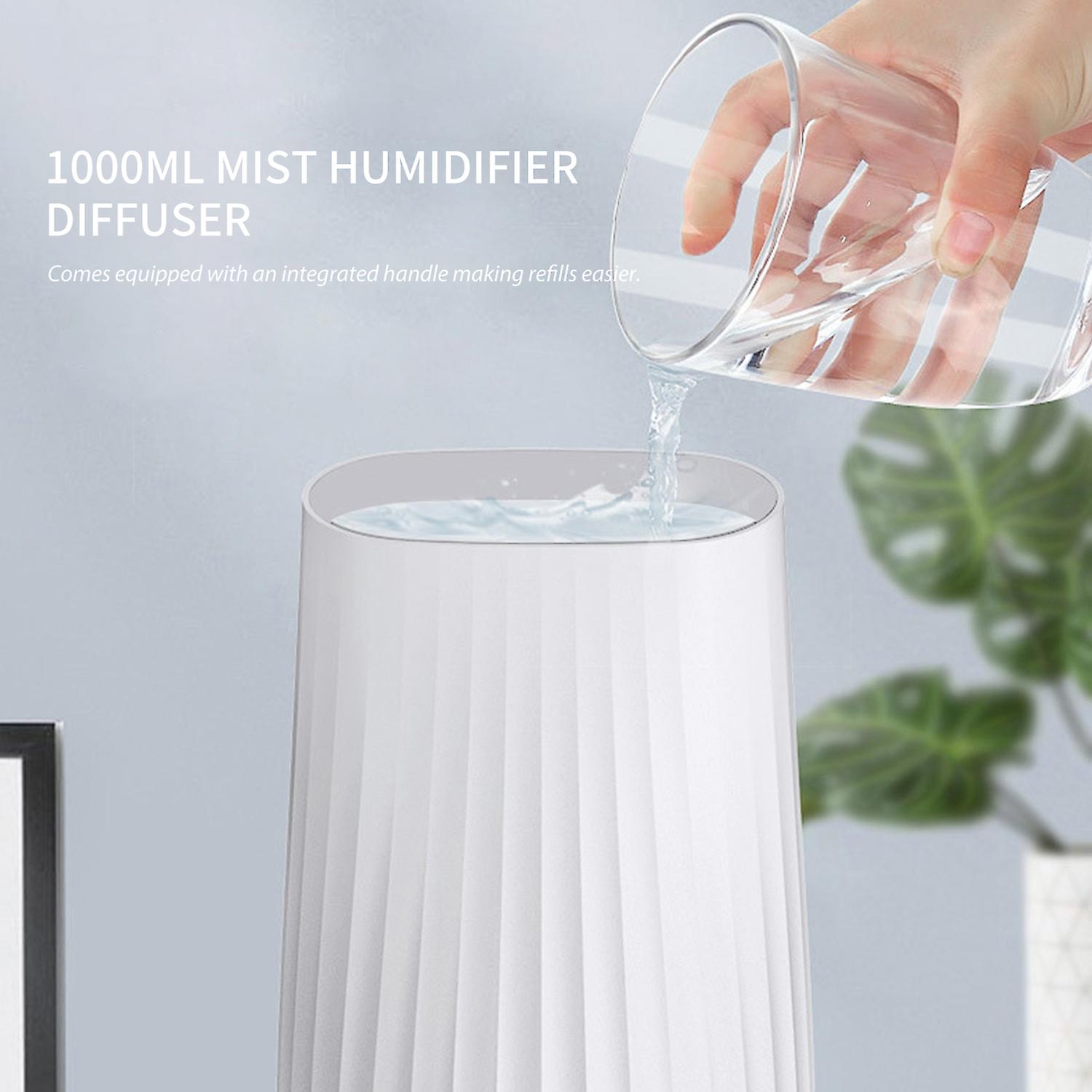 1000ml Mist Humidifier Diffuser Double Nozzle Cool Mist Night Light Quiet Humidifier Essential Oil Diffuser Auto Shut-off Led Humidifier For Bedroom U