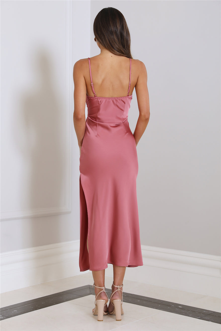 Sparkle Love Midi Dress Rose