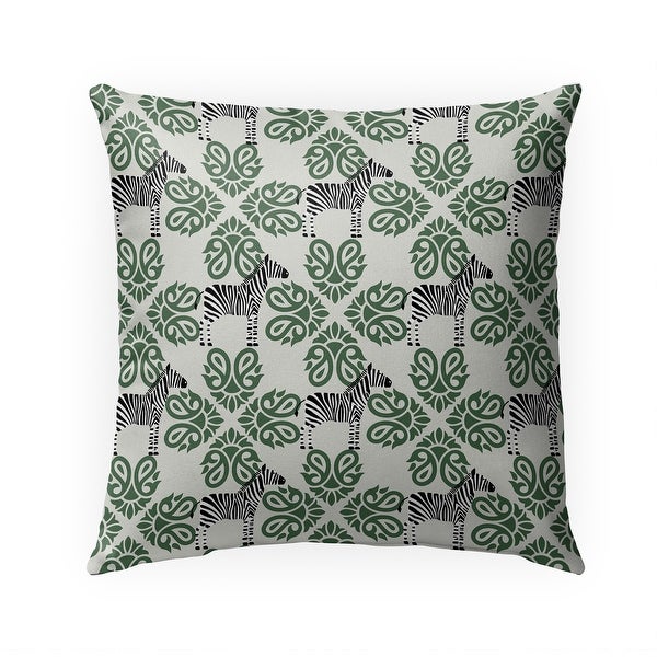 ZEBRA HERD GREEN Indoor|Outdoor Pillow By Kavka Designs