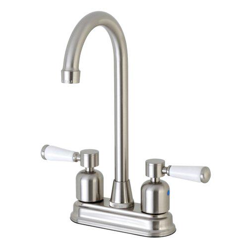 Kingston Brass Paris FB491DPL 4 Centerset High-Arch Spout Bar Faucet， Polished Chrome