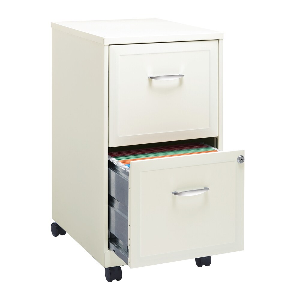 Space Solutions Pearl White 2 drawer Mobile File Cabinet