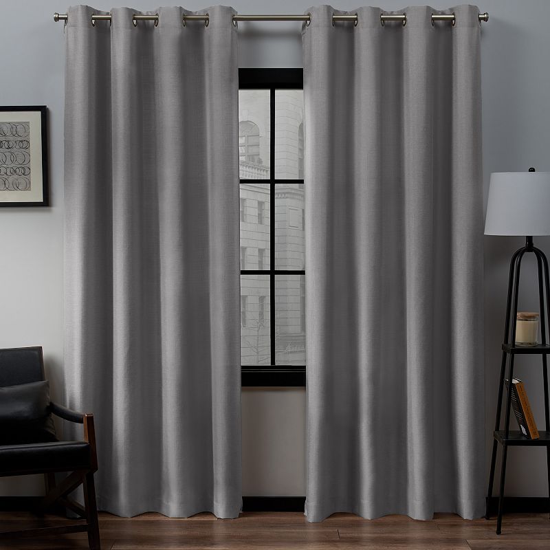 Exclusive Home 2-pack Loha Linen Grommet Top Window Curtains