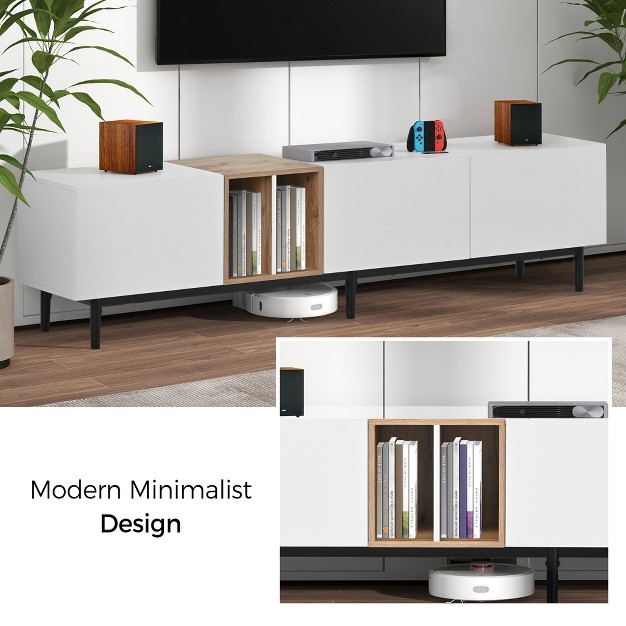 Modern Tv Stand For Tvs Up To 80 x27 x27 Entertainment Center With Large Storage Cabinet modernluxe