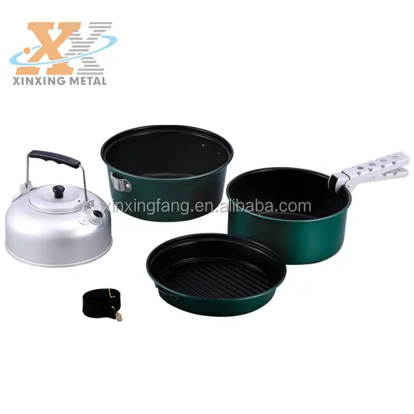 6 Pcs Non stick Coating Indian Hiking Aluminum Cooking Pot Set