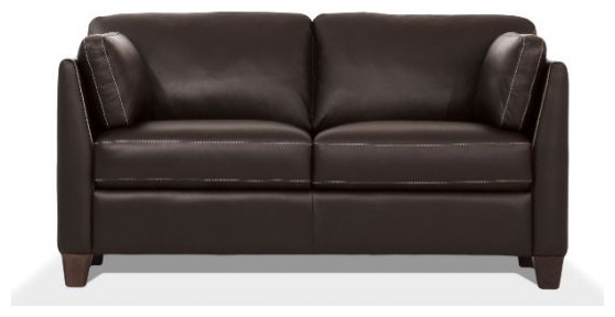 Acme Matias Loveseat Chocolate Leather   Transitional   Loveseats   by AMOC  Houzz